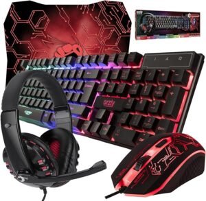 Wired LED RGB Backlight Gaming Keyboards Set